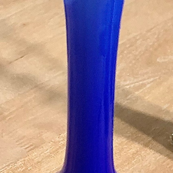 Murano Colbalt Blue Venetian Glass Candy Stripe Vase - Picture 9 of 9